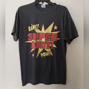 Vintage "Super Aunt" T-shirt by Port & Company • Medium